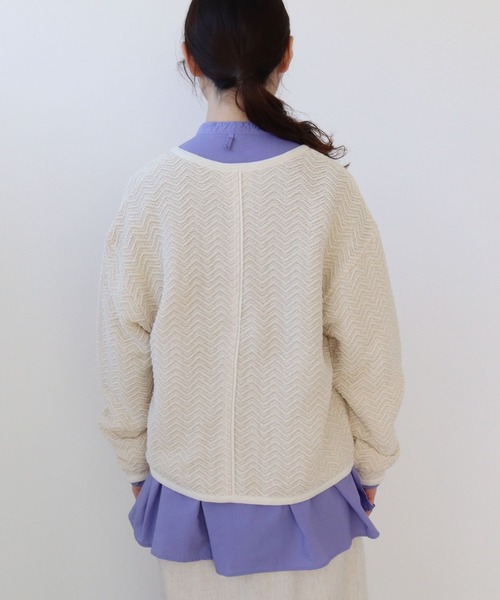 yuni(ユニ )の「へリンボンニット カーデジャケット herringbone knit(カーディガン/ボレロ・レディース・キナリ/ブラック・FREE)」の19枚目の写真