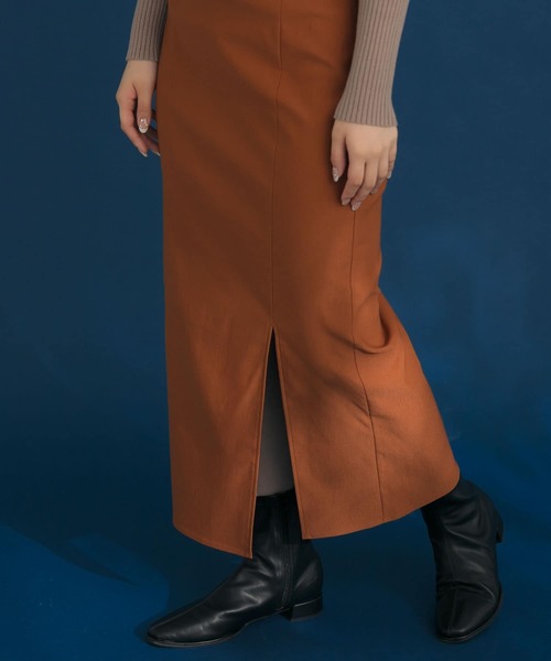 HEYUMM（ヘユム）の「ストレッチスリットナロースカート（スカート・レディース・ブラック/キャメル/イエロー・ONE）」の13枚目の写真