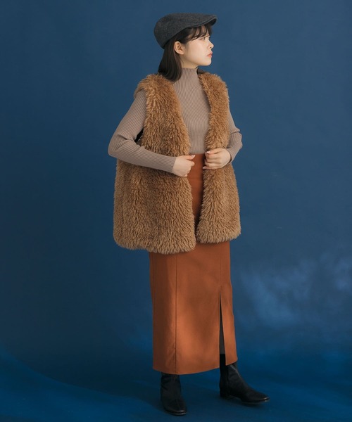 HEYUMM（ヘユム）の「ストレッチスリットナロースカート（スカート・レディース・ブラック/キャメル/イエロー・ONE）」の16枚目の写真