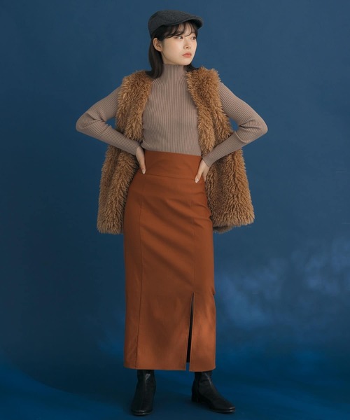 HEYUMM（ヘユム）の「ストレッチスリットナロースカート（スカート・レディース・ブラック/キャメル/イエロー・ONE）」の17枚目の写真