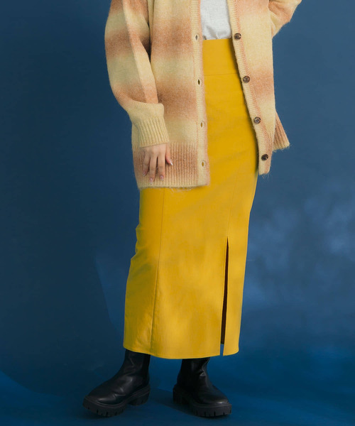 HEYUMM（ヘユム）の「ストレッチスリットナロースカート（スカート・レディース・ブラック/キャメル/イエロー・ONE）」の18枚目の写真