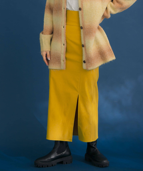 HEYUMM（ヘユム）の「ストレッチスリットナロースカート（スカート・レディース・ブラック/キャメル/イエロー・ONE）」の19枚目の写真