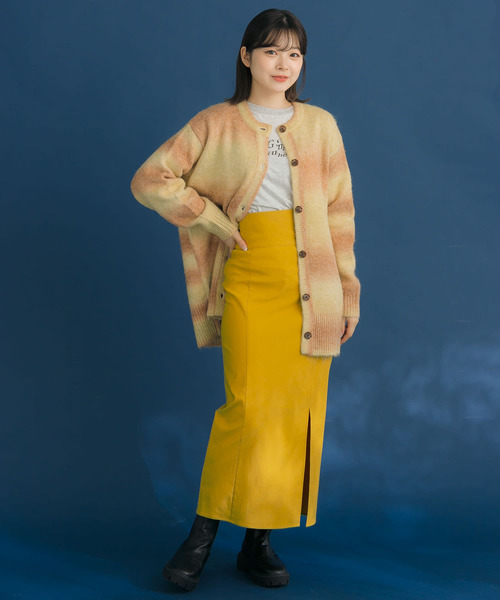 HEYUMM（ヘユム）の「ストレッチスリットナロースカート（スカート・レディース・ブラック/キャメル/イエロー・ONE）」の21枚目の写真