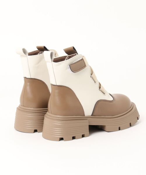 aimoha(アイモハ)の「厚底ショートブーツ(ブーツ・レディース・ベージュ/ブラック・23.5cm/24.5cm/23.0cm/24.0cm/25.0cm)」の4枚目の写真