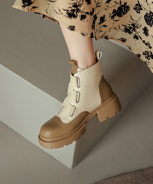 aimoha(アイモハ)の「厚底ショートブーツ(ブーツ・レディース・ベージュ/ブラック・23.5cm/24.5cm/23.0cm/24.0cm/25.0cm)」の15枚目の写真