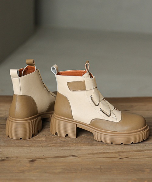 aimoha(アイモハ)の「厚底ショートブーツ(ブーツ・レディース・ベージュ/ブラック・23.5cm/24.5cm/23.0cm/24.0cm/25.0cm)」の10枚目の写真