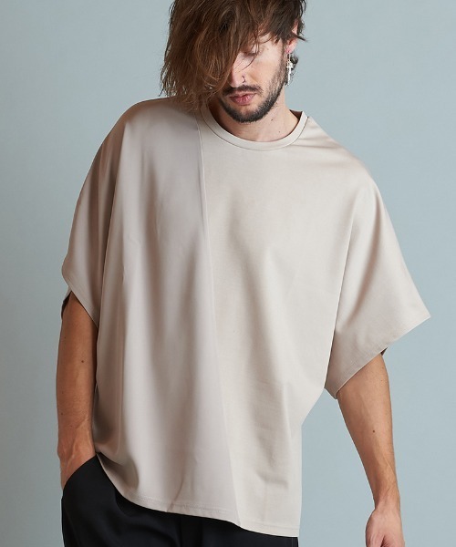 NO ID.(ノーアイディ)の「mt8167-チェンジングドルマンスリーブBIG-T Tシャツ(Tシャツ/カットソー・メンズ・ブルー/ホワイト/ブラック/ブルーグリーン/ライトベージュ・ONE SIZE)」の3枚目の写真