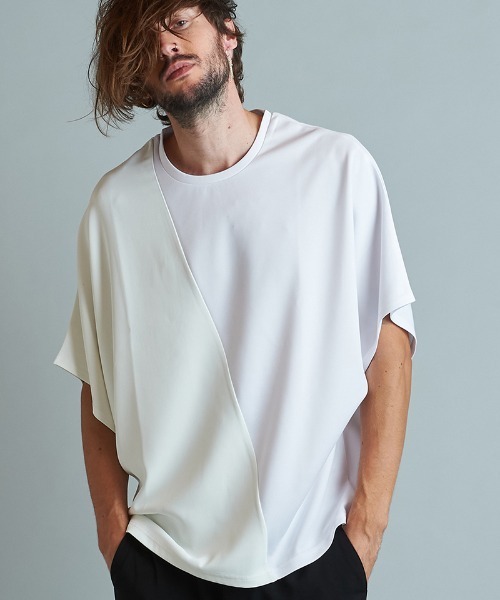 NO ID.(ノーアイディ)の「mt8167-チェンジングドルマンスリーブBIG-T Tシャツ(Tシャツ/カットソー・メンズ・ブルー/ホワイト/ブラック/ブルーグリーン/ライトベージュ・ONE SIZE)」の11枚目の写真