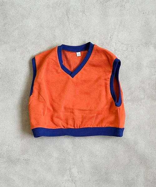 HOGAN RANCH WEAR（ホーガンランチウエア）の「ムジスウェットベスト(kids/S～LL)（ベスト・キッズ・オレンジ/ライトブルー/オフホワイト・S/M/L/LL）」の3枚目の写真