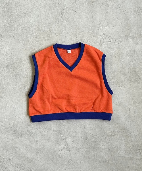 HOGAN RANCH WEAR（ホーガンランチウエア）の「ムジスウェットベスト(kids/S～LL)（ベスト・キッズ・オレンジ/ライトブルー/オフホワイト・S/M/L/LL）」の11枚目の写真