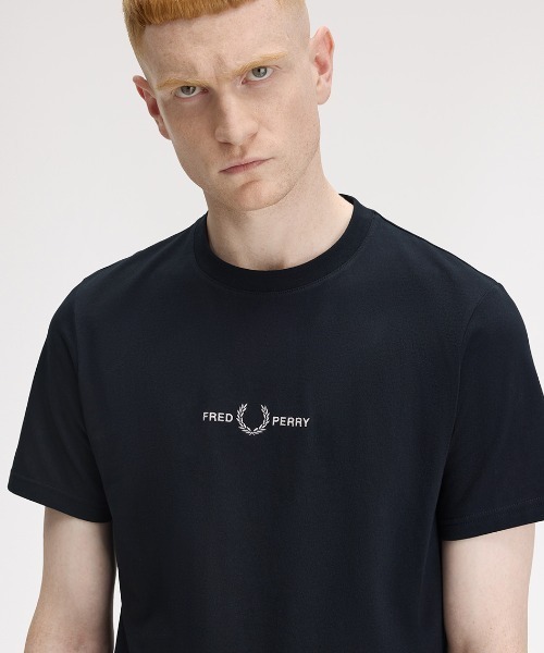 フレッドペリー Tシャツ モックネック ブラック L ロゴ刺繍 G3104 フレッドペリー Tシャツ モックネック ブラック L ロゴ刺繍