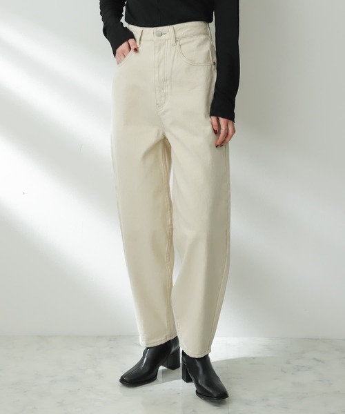 SENSE OF PLACE by URBAN RESEARCH（センスオブプレイスバイアーバンリサーチ）の「ハイウエストコクーンデニム（デニムパンツ・レディース・ライトブルー/アイボリー/ブラック・MEDIUM/X-SMALL/TALL/SMALL）」の10枚目の写真