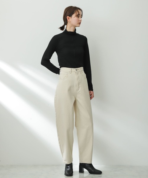 SENSE OF PLACE by URBAN RESEARCH（センスオブプレイスバイアーバンリサーチ）の「ハイウエストコクーンデニム（デニムパンツ・レディース・ライトブルー/アイボリー/ブラック・MEDIUM/X-SMALL/TALL/SMALL）」の14枚目の写真