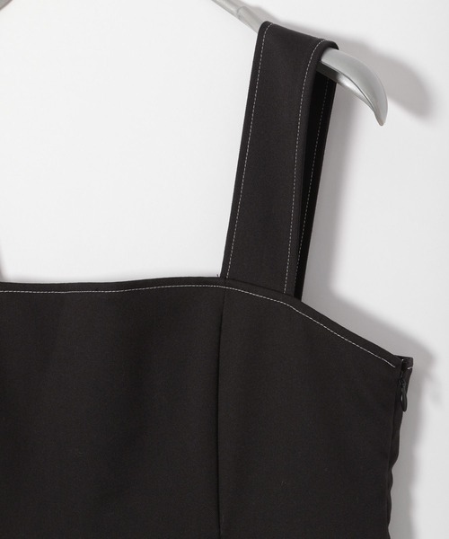 Heather（ヘザー）の「ステッチボリュームジャンスカ　186152（ジャンパースカート・レディース・チャコールグレー/ブラック/オフホワイト・S/M）」の7枚目の写真