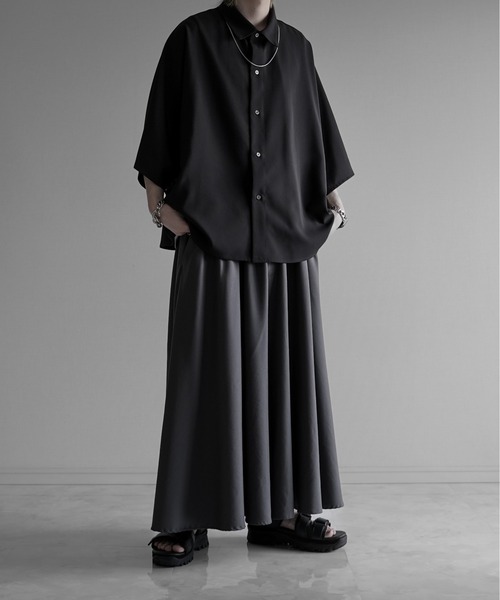 KUUUPY（クーピー）の「Dolman Regular Collar Short-Sleeve Shirt - ドルマンレギュラーカラー半袖シャツ（シャツ/ブラウス・メンズ・ブラック・SMALL/MEDIUM/LARGE）」の6枚目の写真