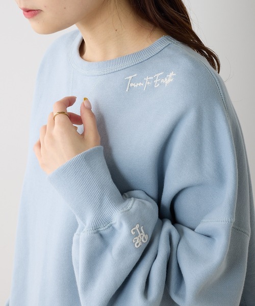 PUAL CE CIN(ピュアルセシン)の「パイルカット裏毛ロゴ刺繍BIGプルオーバー(スウェット・レディース・オフホワイト/サックスブルー/ナチュラル・FREE)」の14枚目の写真