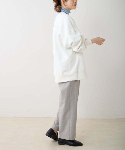 PUAL CE CIN(ピュアルセシン)の「パイルカット裏毛ロゴ刺繍BIGプルオーバー(スウェット・レディース・オフホワイト/サックスブルー/ナチュラル・FREE)」の9枚目の写真