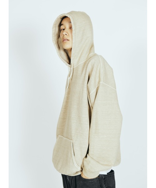 TOWNCRAFT（タウンクラフト）の「TOWN CRAFT タウンクラフト / PIGMENT PULL HOODIE　スウェットパーカー（スウェット・メンズ・ベージュ/ブラック/ネイビー/スモークピンク/ブルーグレー/パープル/グリーン・LARGE/XX-LARGE/MEDIUM/X-LARGE）」の3枚目の写真