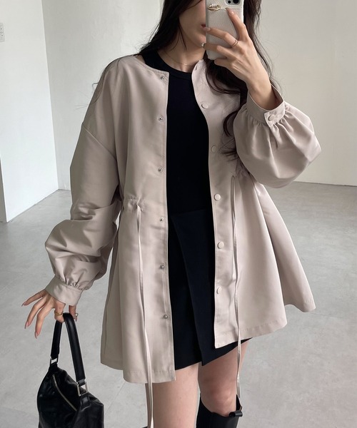 andme（アンドミー）の「2wayケープカラーマウンテンパーカー（マウンテンパーカー・レディース・ベージュ/アイボリー/ブラック/カーキ・M）」の12枚目の写真