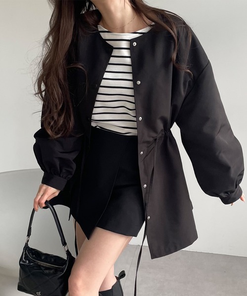 andme（アンドミー）の「2wayケープカラーマウンテンパーカー（マウンテンパーカー・レディース・ベージュ/アイボリー/ブラック/カーキ・M）」の5枚目の写真