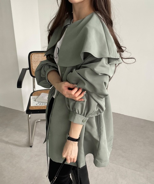 andme（アンドミー）の「2wayケープカラーマウンテンパーカー（マウンテンパーカー・レディース・ベージュ/アイボリー/ブラック/カーキ・M）」の9枚目の写真