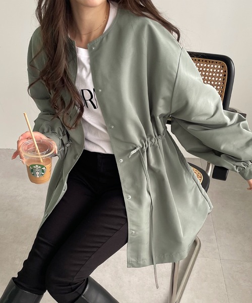 andme（アンドミー）の「2wayケープカラーマウンテンパーカー（マウンテンパーカー・レディース・ベージュ/アイボリー/ブラック/カーキ・M）」の7枚目の写真