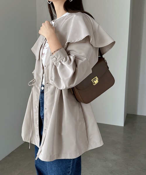 andme（アンドミー）の「2wayケープカラーマウンテンパーカー（マウンテンパーカー・レディース・ベージュ/アイボリー/ブラック/カーキ・M）」の19枚目の写真