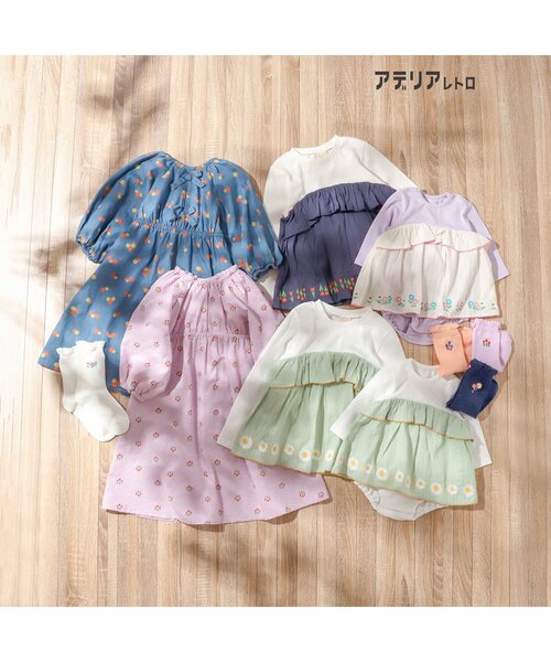 アデリアレトロ(アデリアレトロ)の「アデリアレトロ 4柄刺繍ソックス(ソックス/靴下・キッズ・アイボリー/ネイビー/ピンク/オレンジ・12/15 /18/21/24)」の14枚目の写真