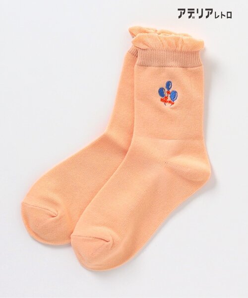 アデリアレトロ(アデリアレトロ)の「アデリアレトロ 4柄刺繍ソックス(ソックス/靴下・キッズ・アイボリー/ネイビー/ピンク/オレンジ・12/15 /18/21/24)」の16枚目の写真