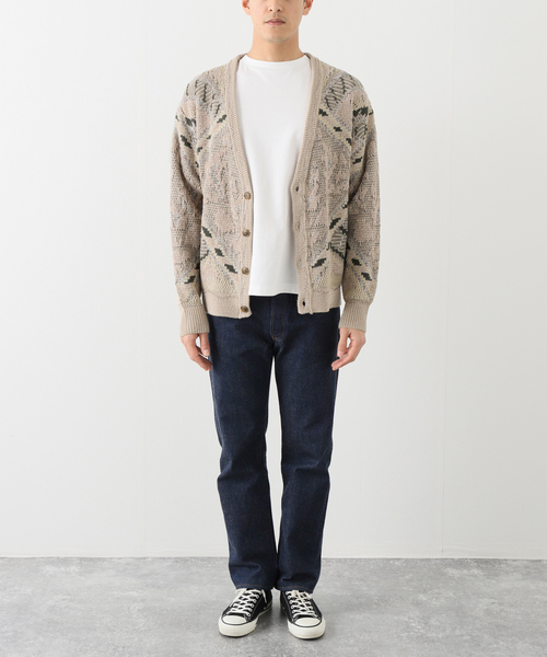B.C STOCK(ベーセーストック)の「CRH モールミックス ジャガードカーディガン(カーディガン/ボレロ・メンズ・ベージュ/ブルー系その他/ブラウン・LARGE/MEDIUM)」の4枚目の写真