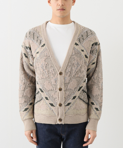 B.C STOCK(ベーセーストック)の「CRH モールミックス ジャガードカーディガン(カーディガン/ボレロ・メンズ・ベージュ/ブルー系その他/ブラウン・LARGE/MEDIUM)」の5枚目の写真