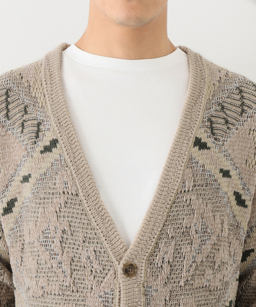 B.C STOCK(ベーセーストック)の「CRH モールミックス ジャガードカーディガン(カーディガン/ボレロ・メンズ・ベージュ/ブルー系その他/ブラウン・LARGE/MEDIUM)」の8枚目の写真