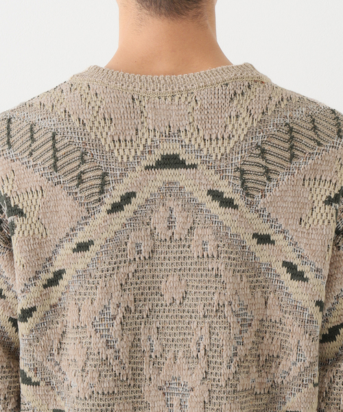 B.C STOCK(ベーセーストック)の「CRH モールミックス ジャガードカーディガン(カーディガン/ボレロ・メンズ・ベージュ/ブルー系その他/ブラウン・LARGE/MEDIUM)」の9枚目の写真