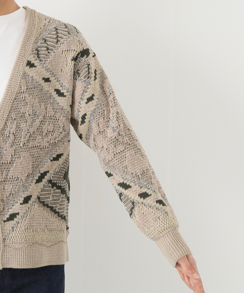 B.C STOCK(ベーセーストック)の「CRH モールミックス ジャガードカーディガン(カーディガン/ボレロ・メンズ・ベージュ/ブルー系その他/ブラウン・LARGE/MEDIUM)」の10枚目の写真