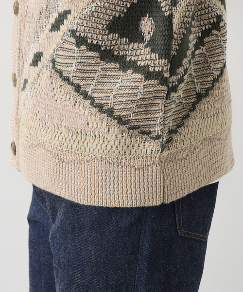 B.C STOCK(ベーセーストック)の「CRH モールミックス ジャガードカーディガン(カーディガン/ボレロ・メンズ・ベージュ/ブルー系その他/ブラウン・LARGE/MEDIUM)」の13枚目の写真