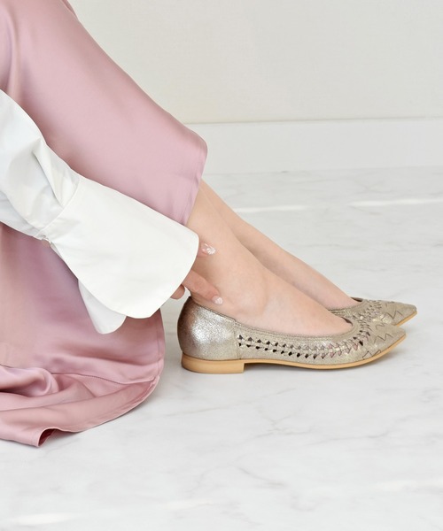 Bridget Birkin（ブリジットバーキン）の「【Bridget Birkin】編み込みフラットシューズ(531502)（パンプス・レディース・ブラック/ピンク/シルバー・22.5/23/23.5/24/24.5）」の11枚目の写真