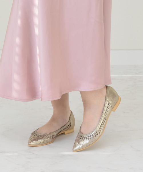 Bridget Birkin（ブリジットバーキン）の「【Bridget Birkin】編み込みフラットシューズ(531502)（パンプス・レディース・ブラック/ピンク/シルバー・22.5/23/23.5/24/24.5）」の12枚目の写真