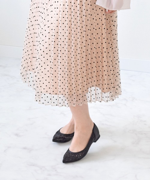 Bridget Birkin（ブリジットバーキン）の「【Bridget Birkin】編み込みフラットシューズ(531502)（パンプス・レディース・ブラック/ピンク/シルバー・22.5/23/23.5/24/24.5）」の4枚目の写真