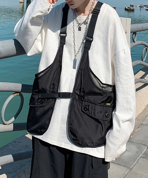 NEW GENTLEMAN(ニュージェントルマン)の「デルタ ビッグベスト(ベスト・メンズ・ブラック/ベージュ・M/L)」の19枚目の写真