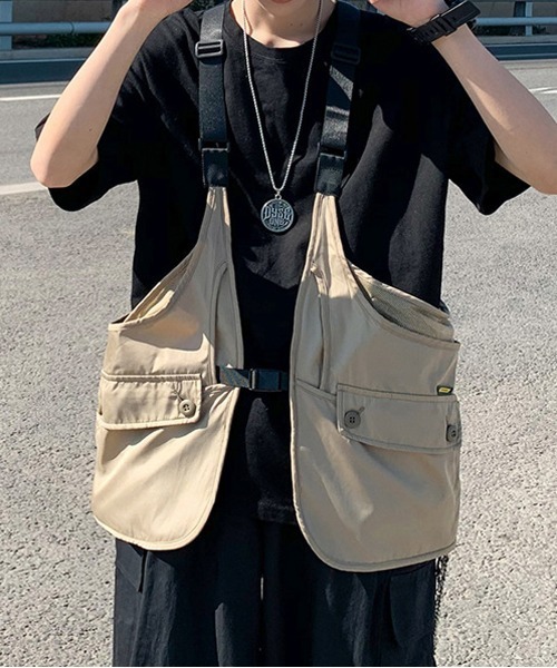 NEW GENTLEMAN(ニュージェントルマン)の「デルタ ビッグベスト(ベスト・メンズ・ブラック/ベージュ・M/L)」の13枚目の写真