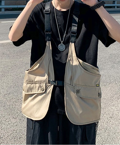 NEW GENTLEMAN(ニュージェントルマン)の「デルタ ビッグベスト(ベスト・メンズ・ブラック/ベージュ・M/L)」の11枚目の写真