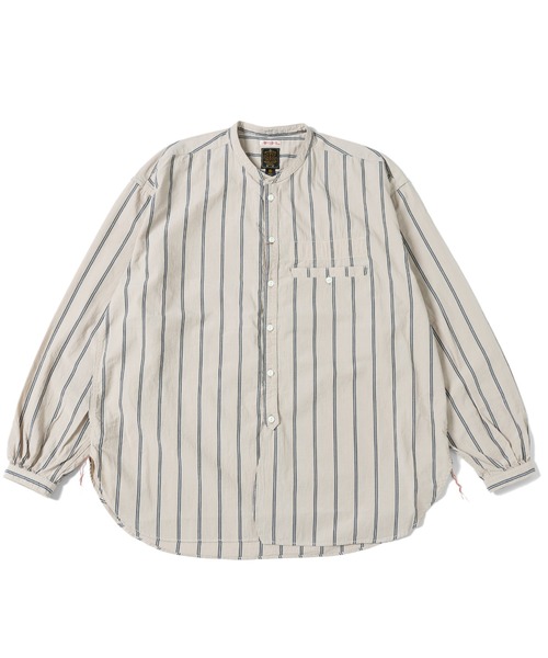 GYPSY&SONS(ジプシーアンドサンズ)の「STRIPE PRISONER SHIRTS(シャツ/ブラウス・メンズ・ベージュ/ブルー・MEDIUM/LARGE)」の2枚目の写真