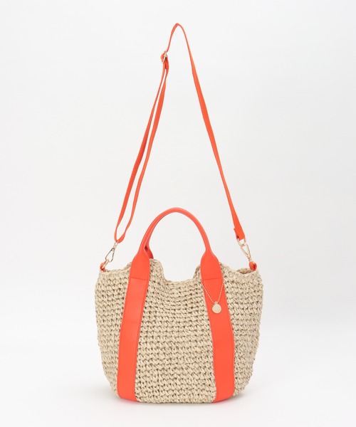 ikka（イッカ）の「雑材カラー持ち手2WAYバッグ（ショルダーバッグ・レディース・オフホワイト/ブラック/ネイビー/イエロー・FREE）」の6枚目の写真