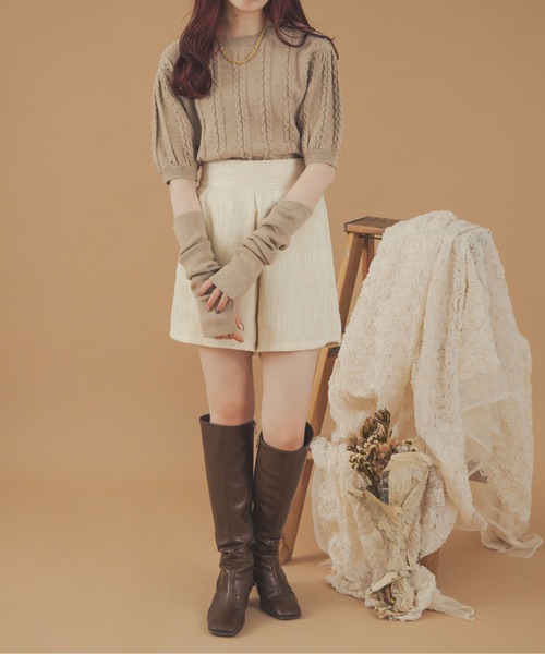 Ambre Neige（アンブルネージュ）の「ツイードコンパクトショートパンツ／【WEB/EC限定商品】（その他パンツ・レディース・アイボリー/ダークブラウン/ベージュ・FREE）」の19枚目の写真