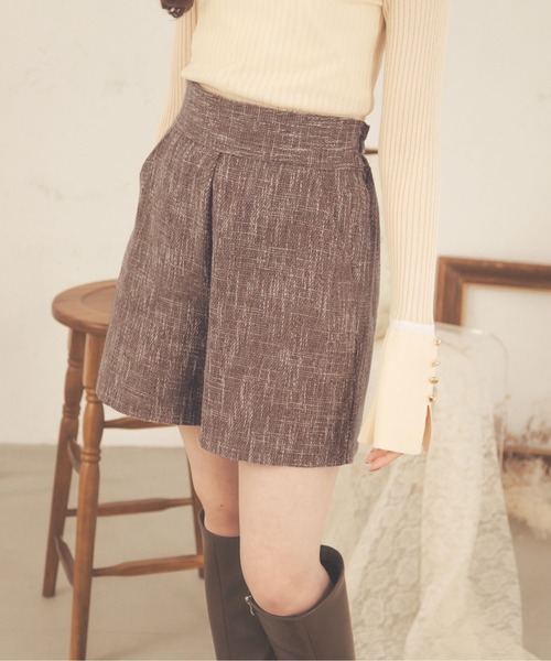 Ambre Neige（アンブルネージュ）の「ツイードコンパクトショートパンツ／【WEB/EC限定商品】（その他パンツ・レディース・アイボリー/ダークブラウン/ベージュ・FREE）」の20枚目の写真