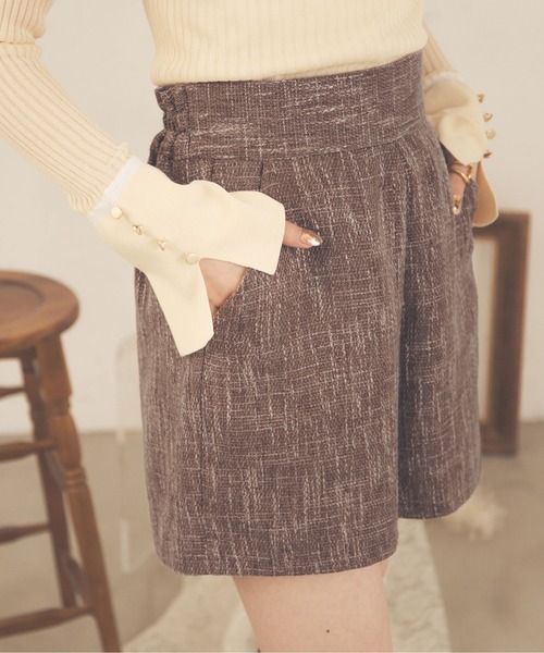Ambre Neige（アンブルネージュ）の「ツイードコンパクトショートパンツ／【WEB/EC限定商品】（その他パンツ・レディース・アイボリー/ダークブラウン/ベージュ・FREE）」の18枚目の写真
