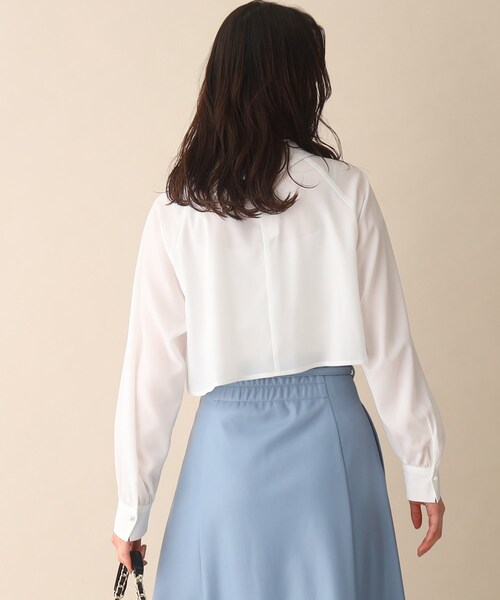 OPAQUE.CLIP（オペークドットクリップ）の「◆ロールカラージョーゼットブラウス（シャツ/ブラウス・レディース・ネイビー/ホワイト系/グリーン系/ピンク・40/36/38）」の13枚目の写真