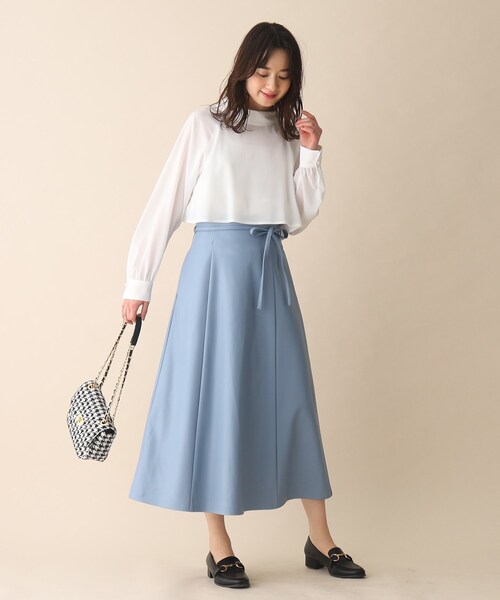 OPAQUE.CLIP（オペークドットクリップ）の「◆ロールカラージョーゼットブラウス（シャツ/ブラウス・レディース・ネイビー/ホワイト系/グリーン系/ピンク・40/36/38）」の17枚目の写真