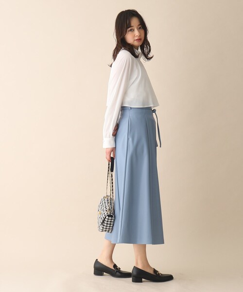 OPAQUE.CLIP（オペークドットクリップ）の「◆ロールカラージョーゼットブラウス（シャツ/ブラウス・レディース・ネイビー/ホワイト系/グリーン系/ピンク・40/36/38）」の6枚目の写真