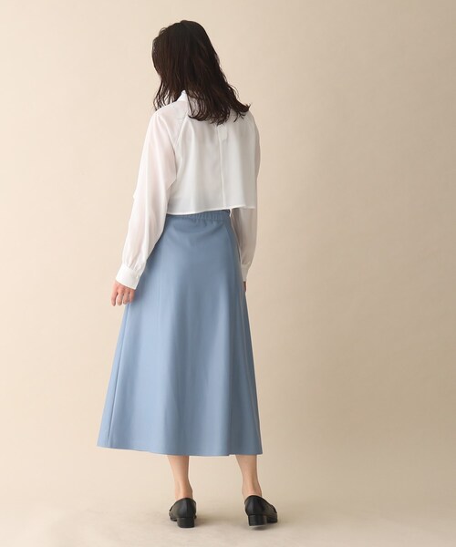 OPAQUE.CLIP（オペークドットクリップ）の「◆ロールカラージョーゼットブラウス（シャツ/ブラウス・レディース・ネイビー/ホワイト系/グリーン系/ピンク・40/36/38）」の10枚目の写真